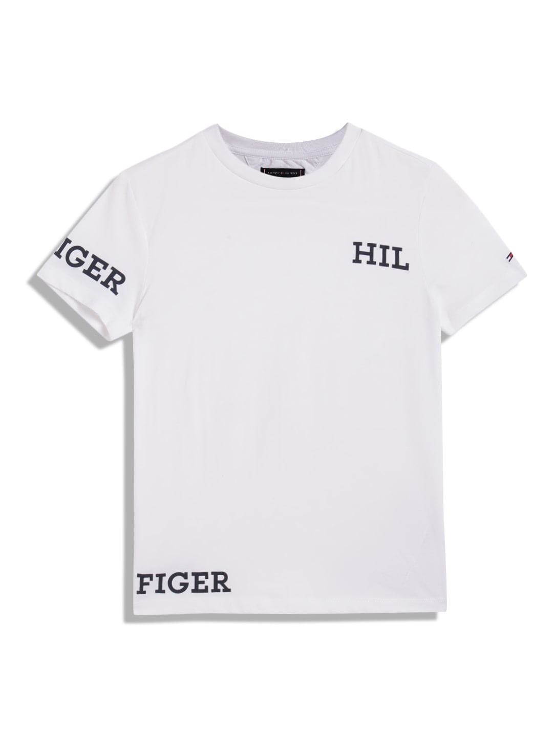 

Tommy Hilfiger Boys Typography Printed Cotton T-shirt, White
