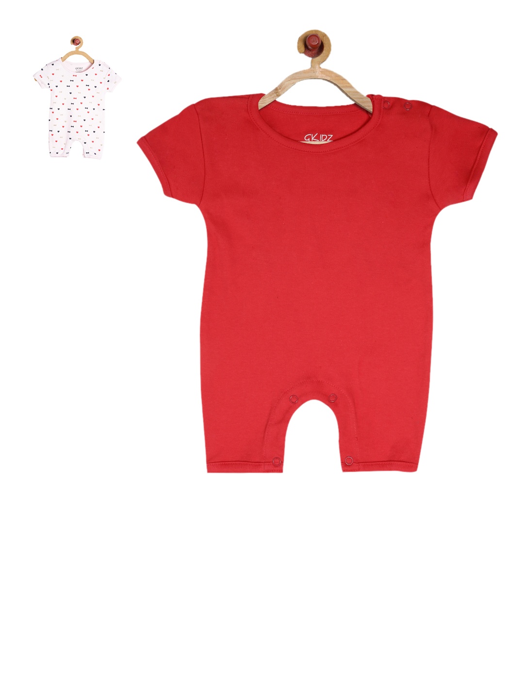 

GKIDZ Kids Unisex Pack of 2 Rompers, Red