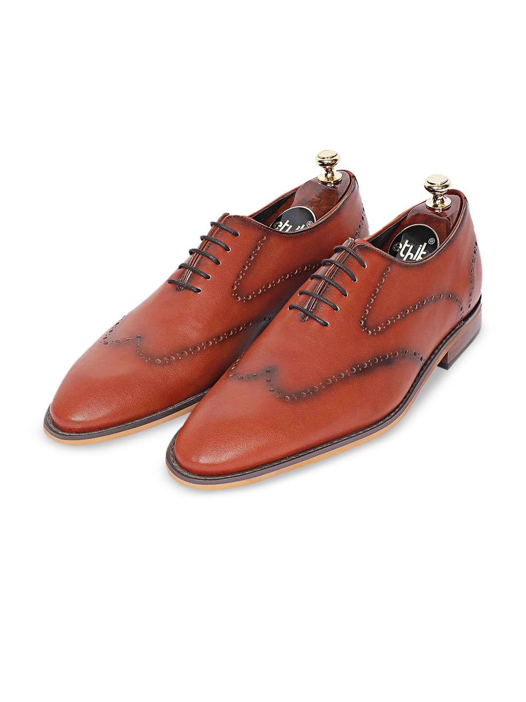 

Ethik Men Perforated Formal Oxfords, Tan