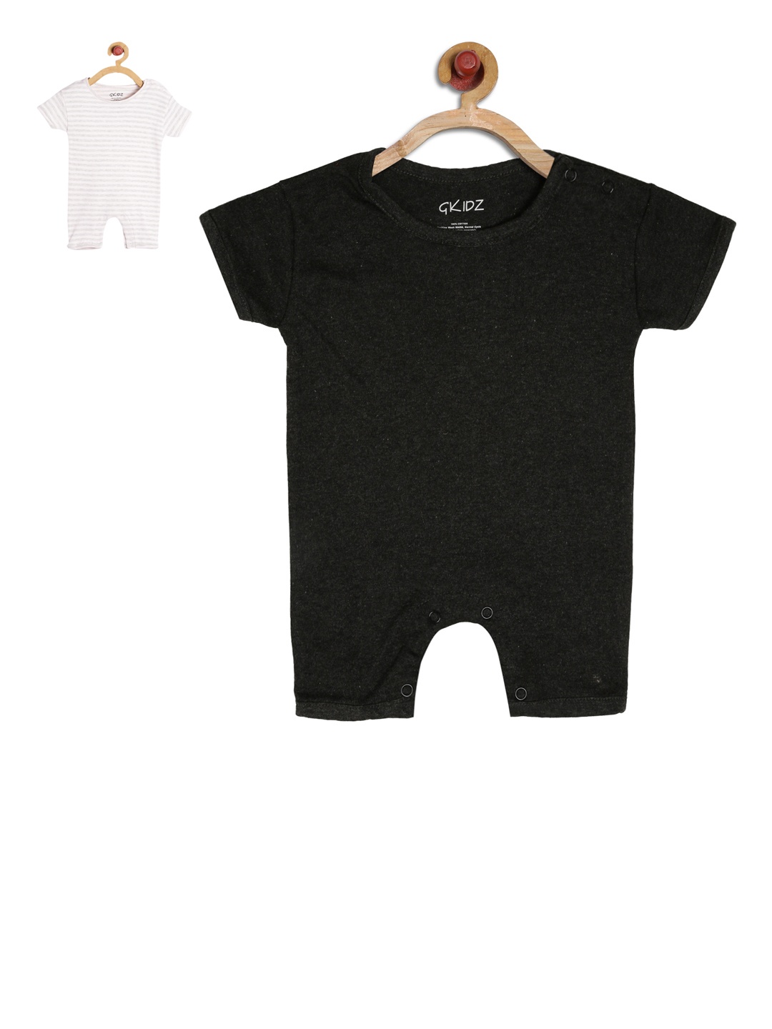 

GKIDZ Kids Unisex Pack of 2 Rompers, Charcoal