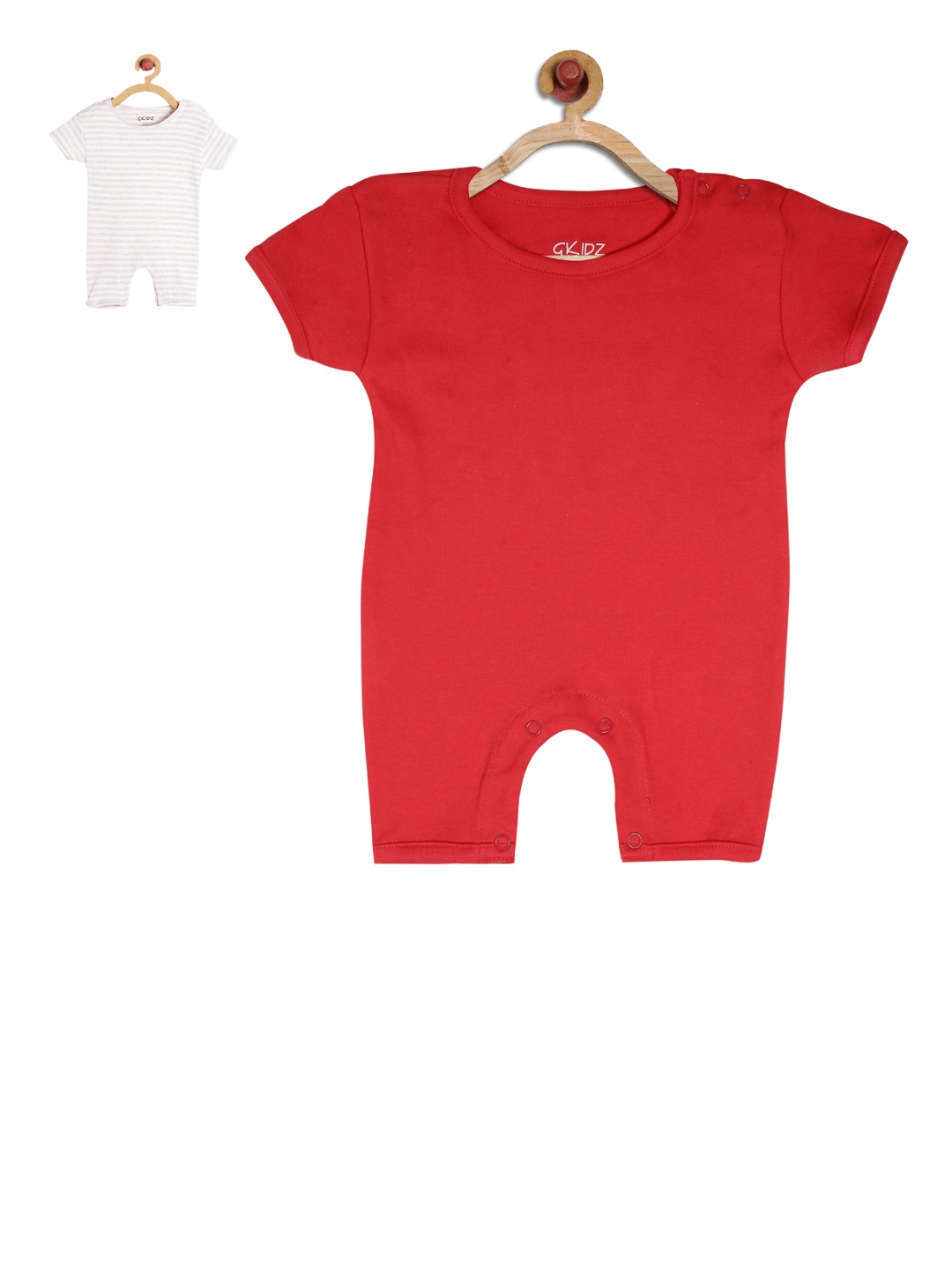 

GKIDZ Kids Unisex Pack of 2 Rompers, Red