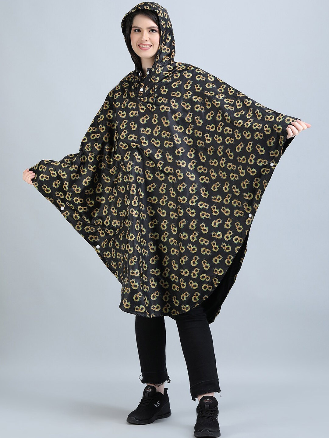 

Super Printed Waterproof Raincoat, Black