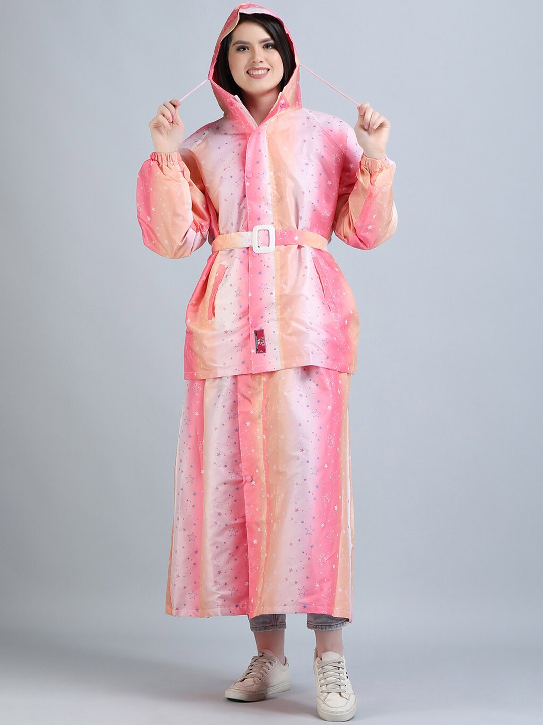 

Super Reversible Waterproof Rain Suit With Hooded Belt & Carrying Pouch, Pink