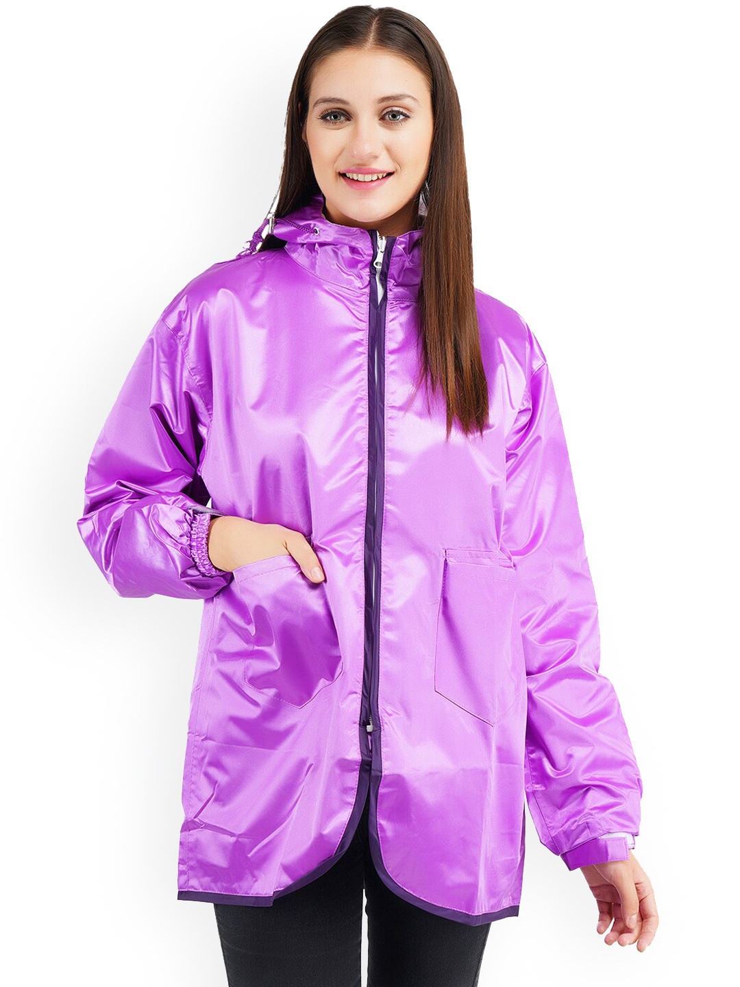 

Super Waterproof Hooded Rain Jacket, Purple