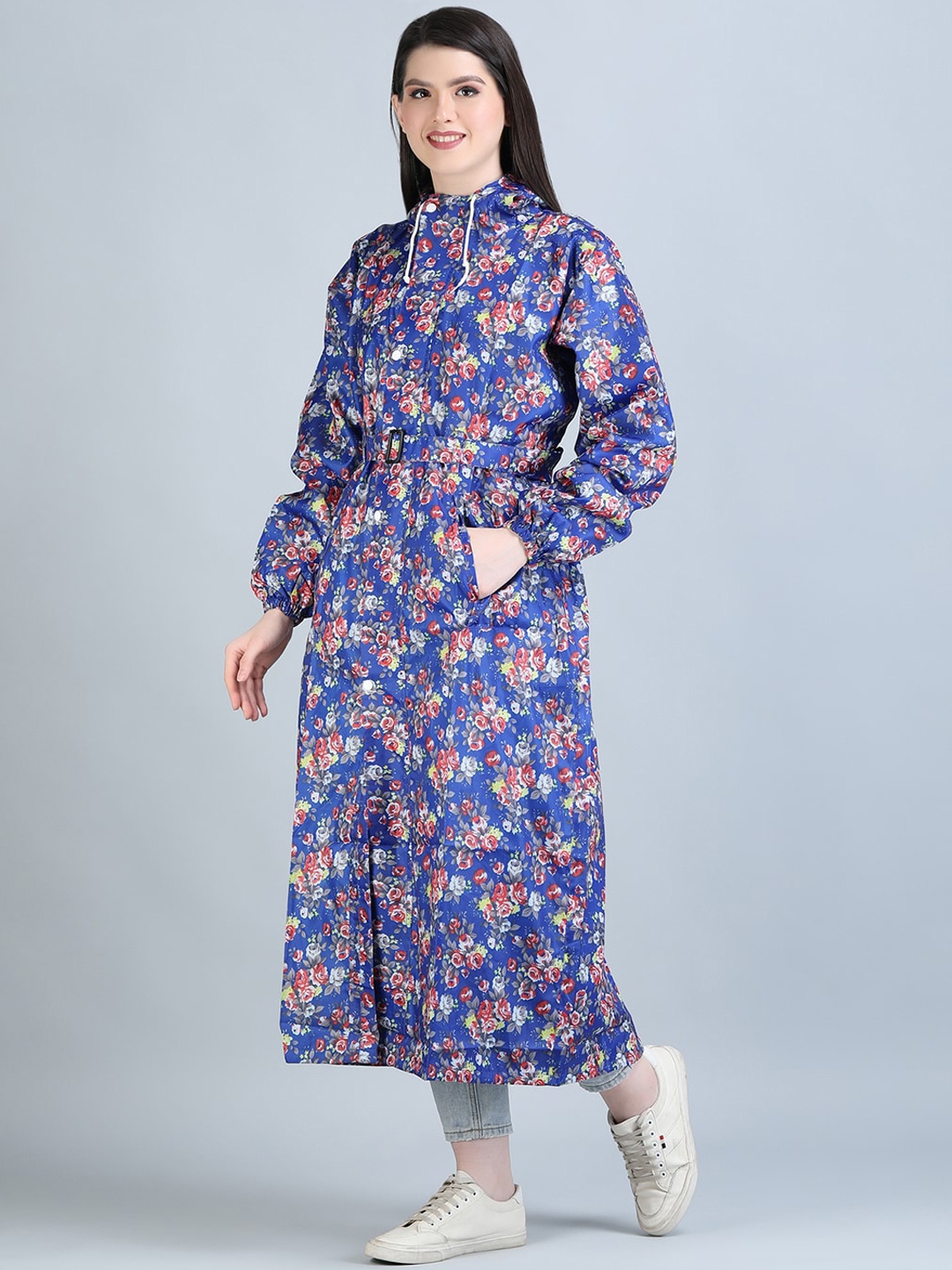 

Super Printed Waterproof Rain Jacket, Blue