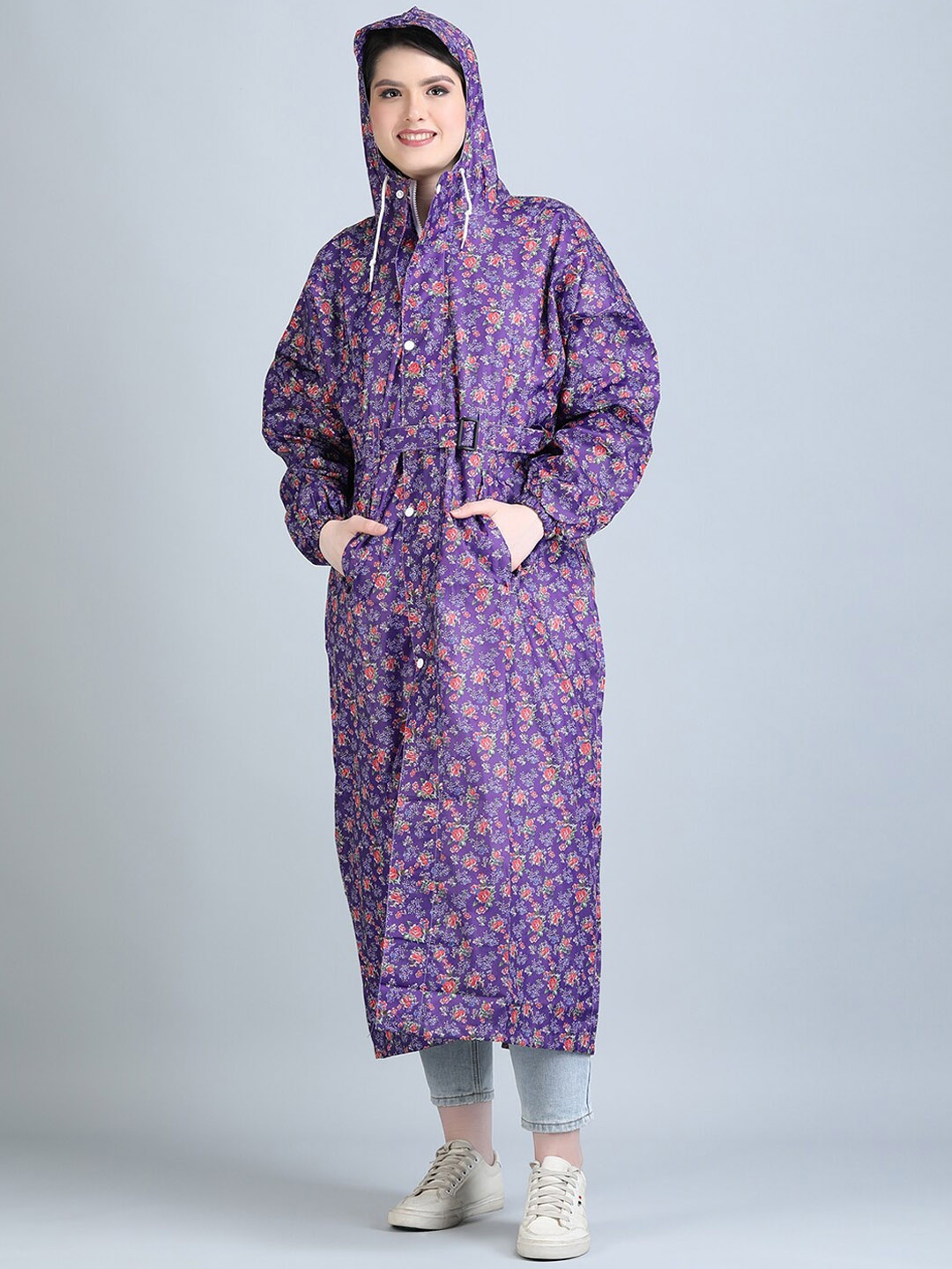

Super Printed Waterproof Rain Jacket, Purple
