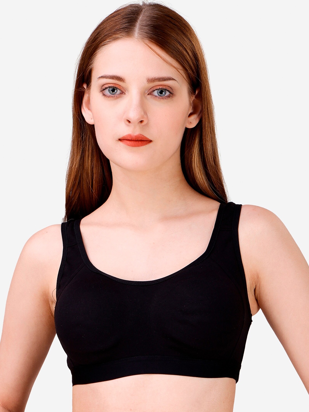 

Vaidehi Fashion Full Coverage Non Padded Sports Bra With All Day Comfort, Black