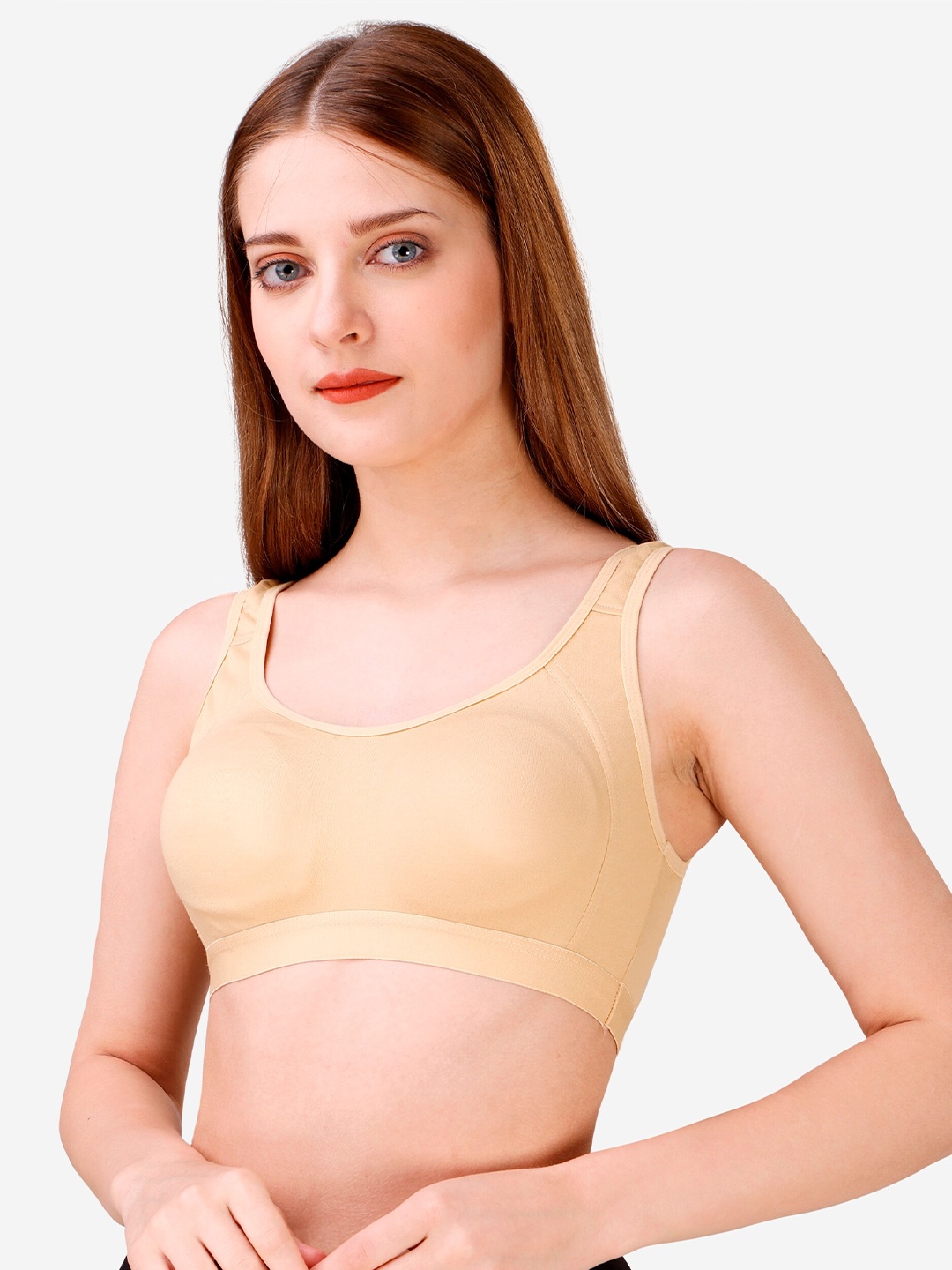 

Vaidehi Fashion High Support Full Coverage Non Padded Sports Bra, Cream