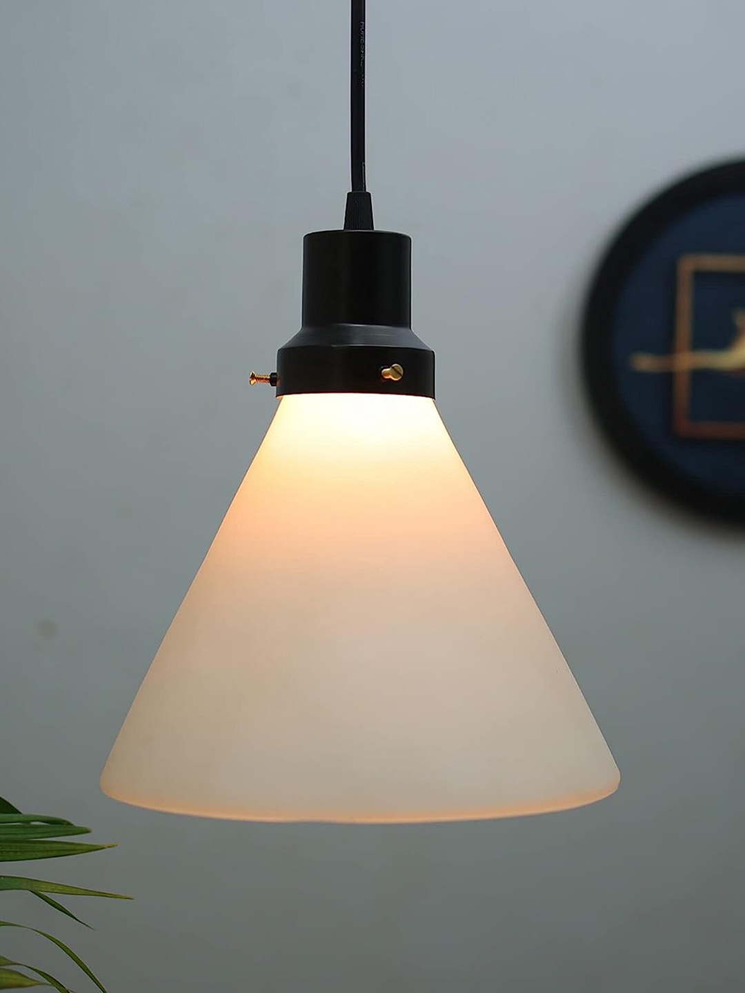 

Homesake Black Glass Pendant Light Adjustable Hanging Vintage Ceiling Lamp