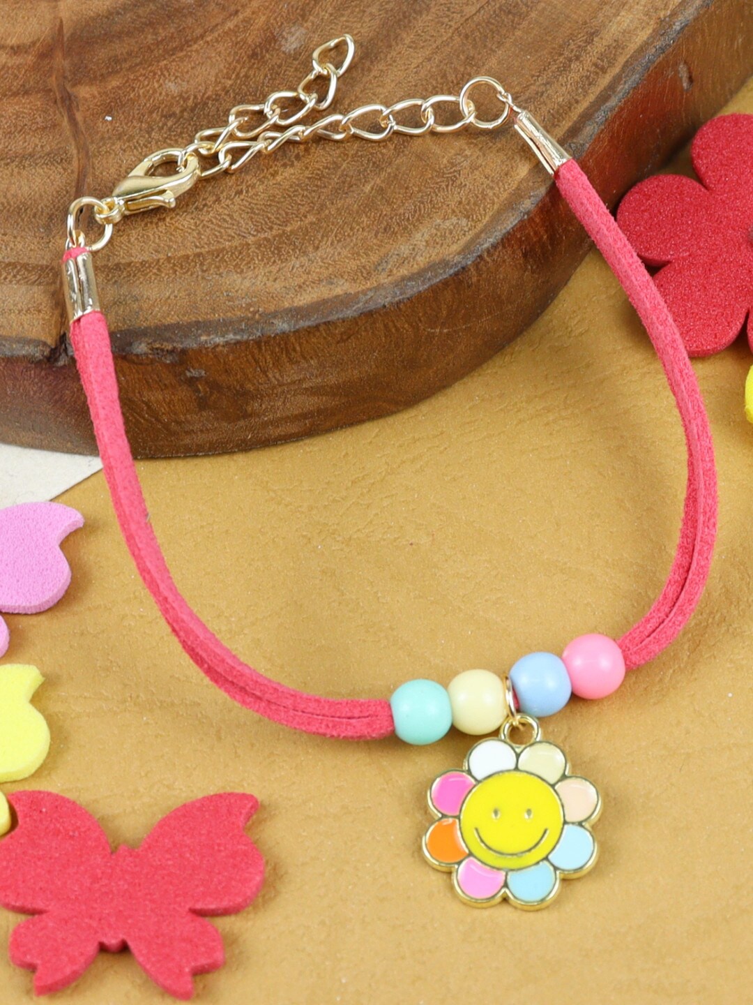

Asthetika Kids Charm Detail Bracelet Rakhi, Pink