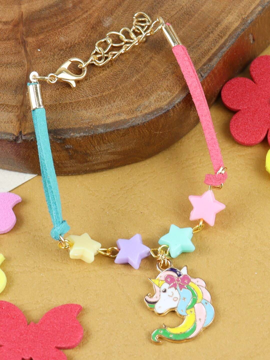 

Asthetika Kids Unicorn Charm Detail Bracelet Rakhi, Pink