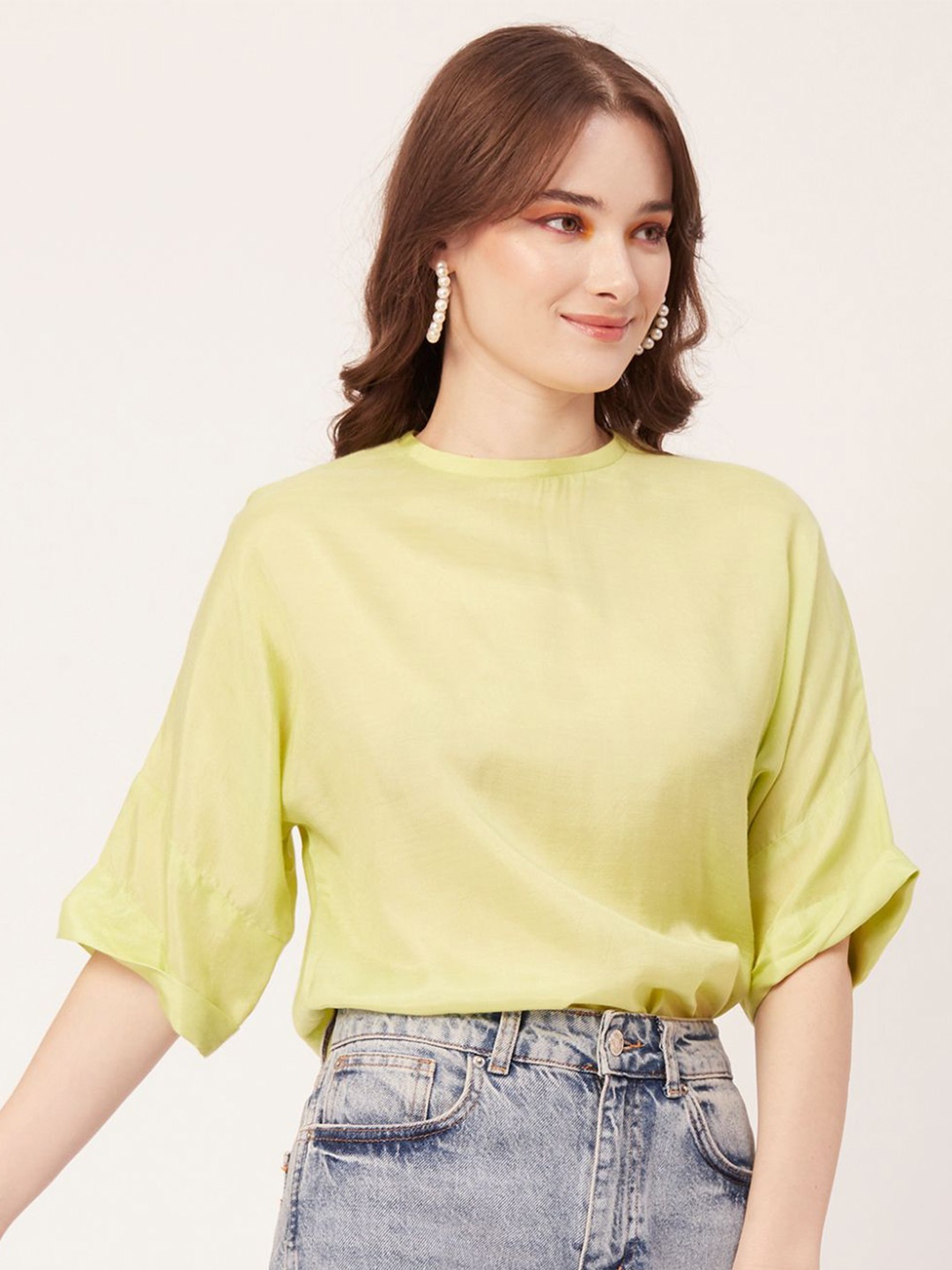 

Moomaya Extended Sleeves Top, Green