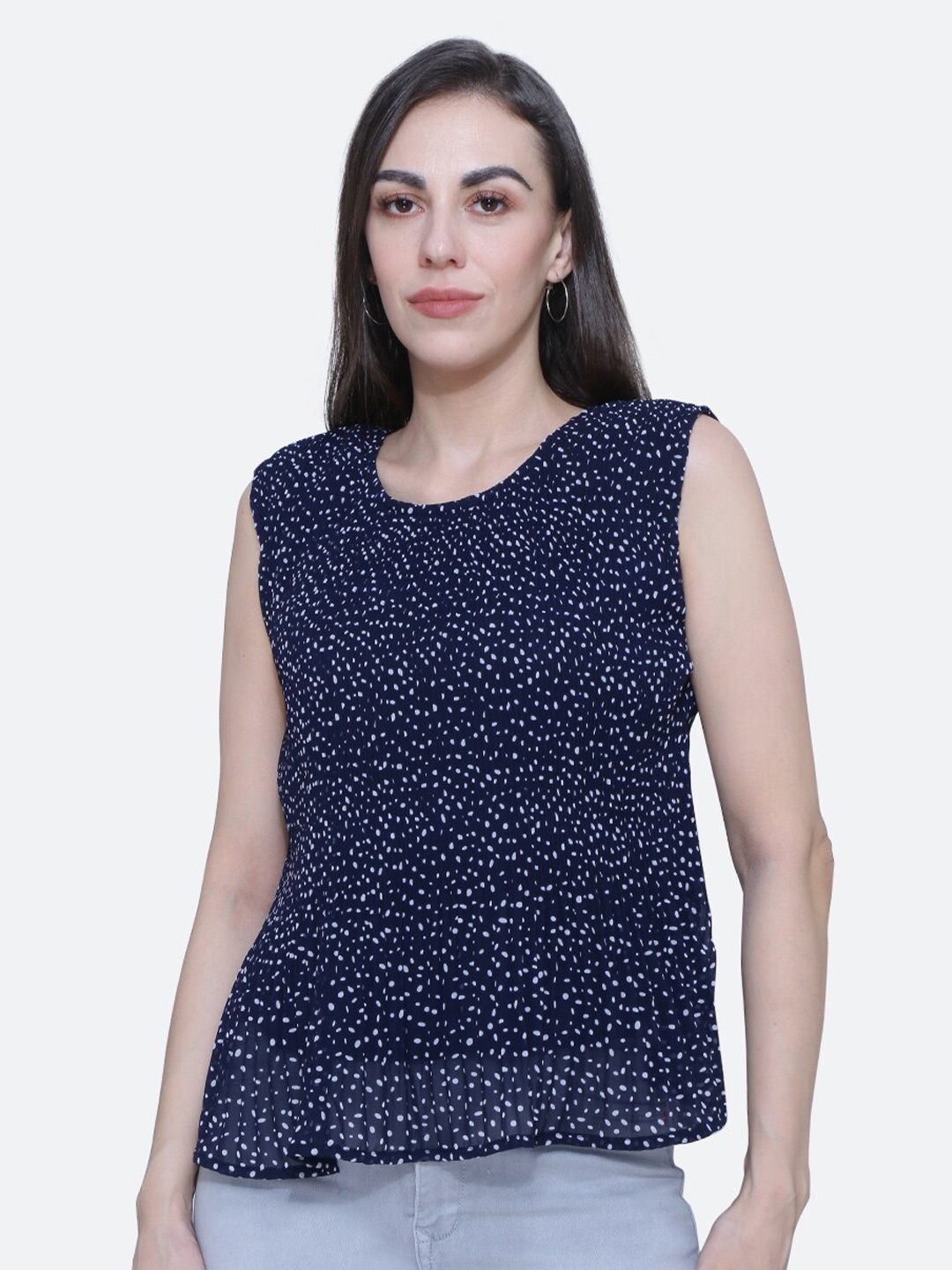 

BAESD Abstract Printed Regular Top, Navy blue