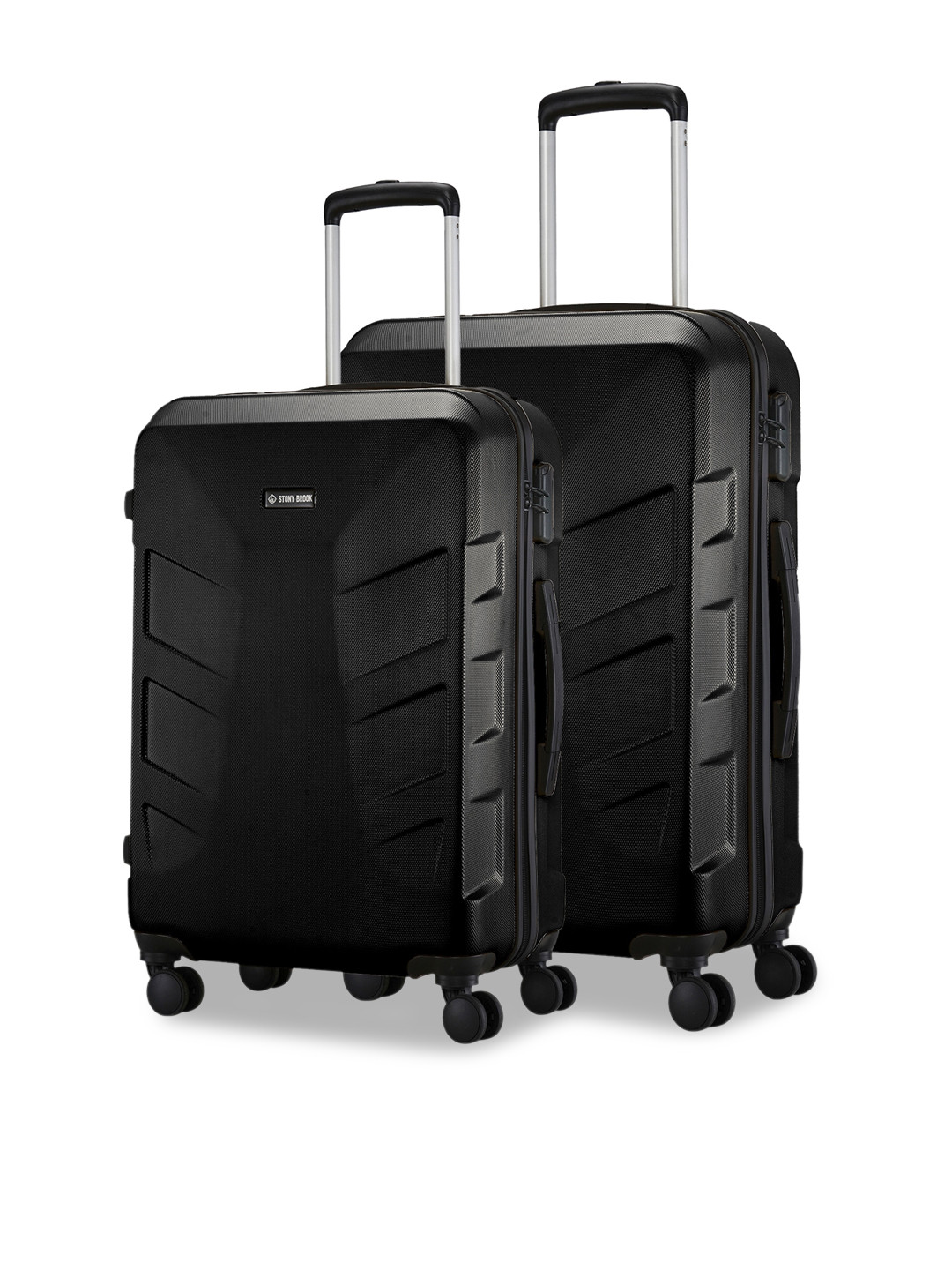 

Stony Brook by Nasher Miles Set Of 2 Textured Hard-Sided Trolley Suitcases, Black