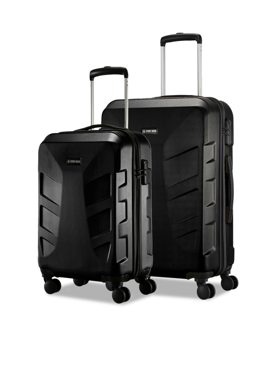 

Stony Brook by Nasher Miles Set Of 2 Textured Hard-Sided Trolley Suitcases, Black