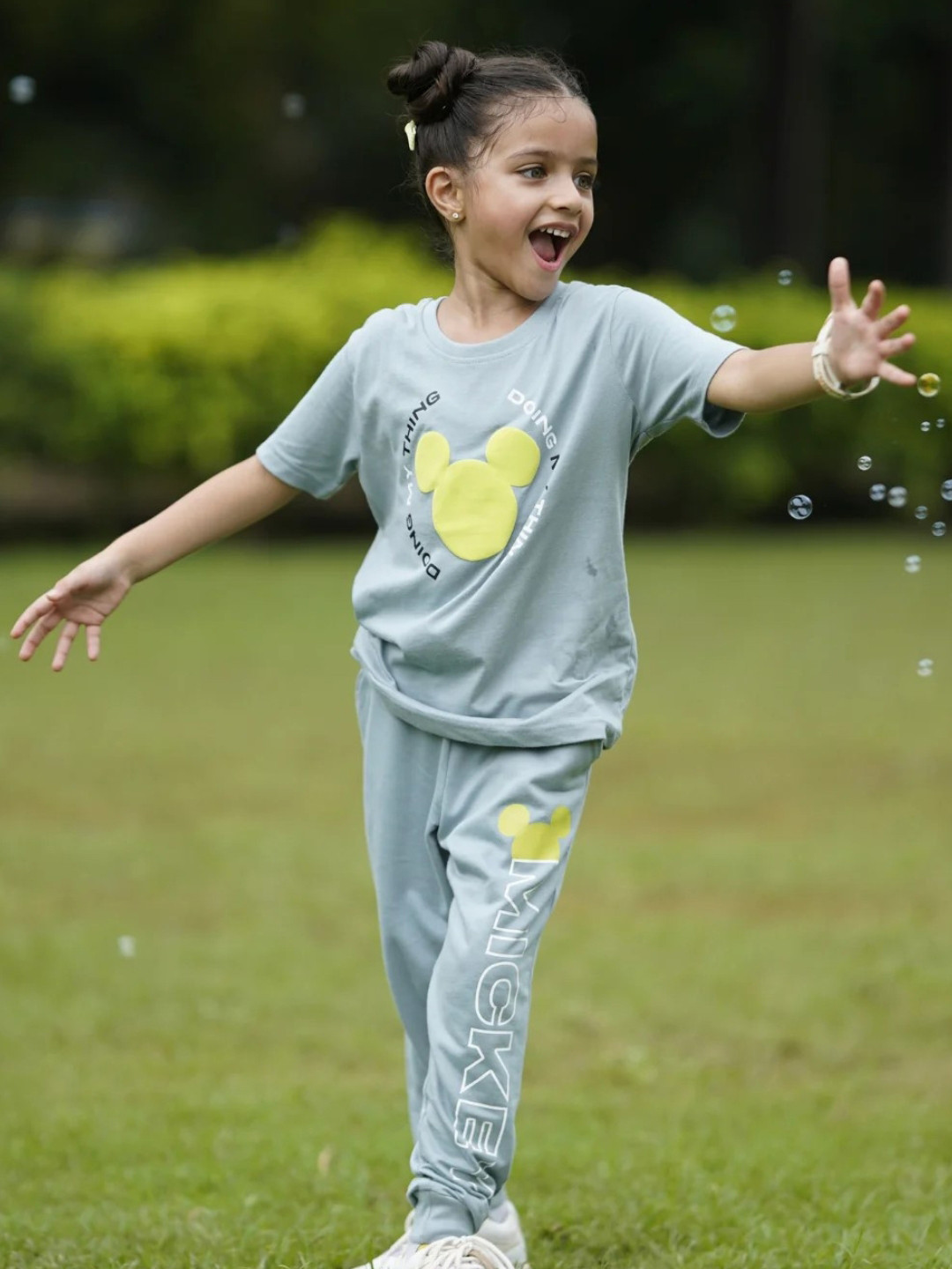 

Nap Chief Kids Mickey Mouse Printed Pure Cotton T-shirt with Pyjamas, Blue