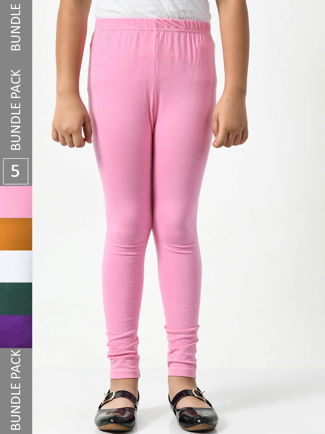 

BAESD Girls Pack Of 5 Churidar-Length Leggings, White