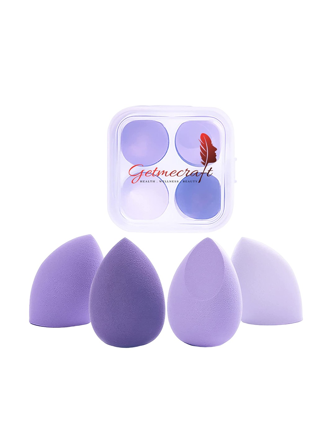 

Getmecraft Set Of 4 Latex-Free Beauty Blender Sponges, Purple