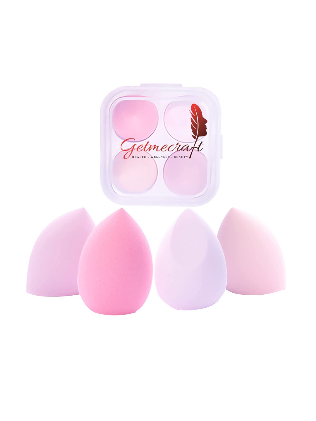 

Getmecraft Set Of 4 Latex-Free Beauty Blender Sponges, Pink