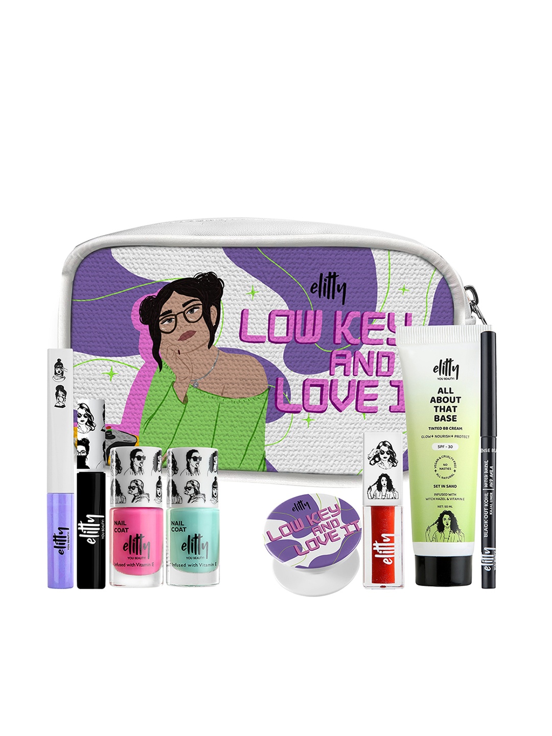 

Elitty Makeup Combo for Teens - 7 Products + 2 Freebies & 1 Pouch, Multi