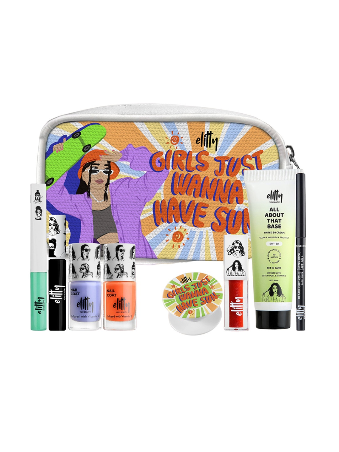 

Elitty Makeup Combo for Teens - 7 Products + 2 Freebies & 1 Pouch, Multi