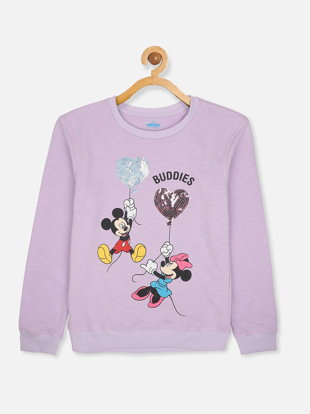 

Kids Ville Girls Mickey & Friends Printed Cotton Pullover, Purple
