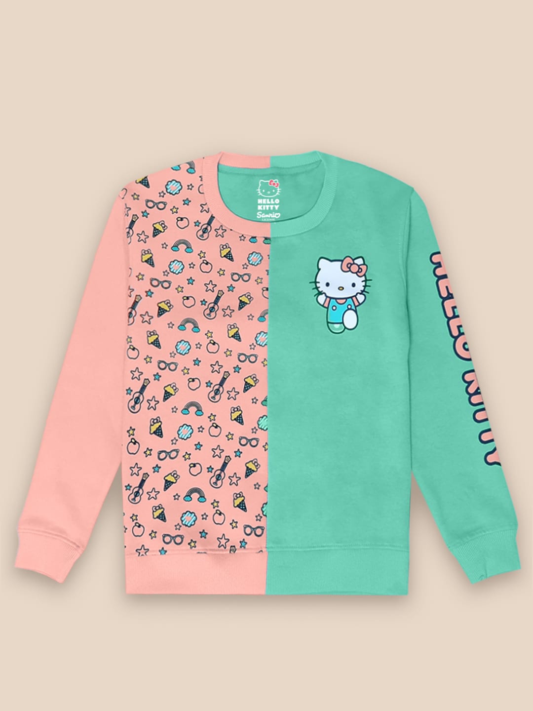 

Kids Ville Girls Hello Kitty Printed Cotton Pullover, Orange