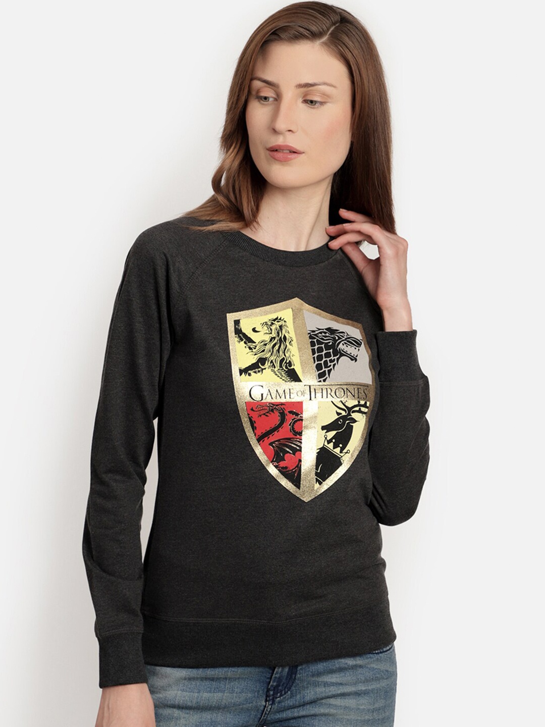 

Free Authority Game Of Thrones Printed Cotton Pullover, Grey