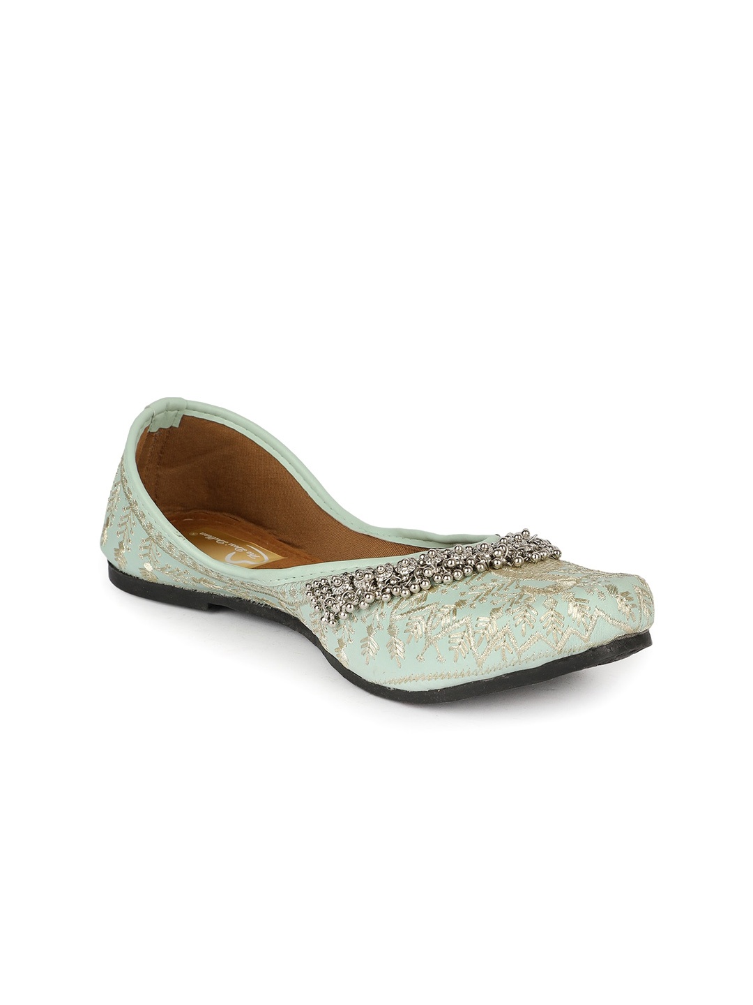 

The Desi Dulhan Embroidered Ethnic Mojaris, Sea green