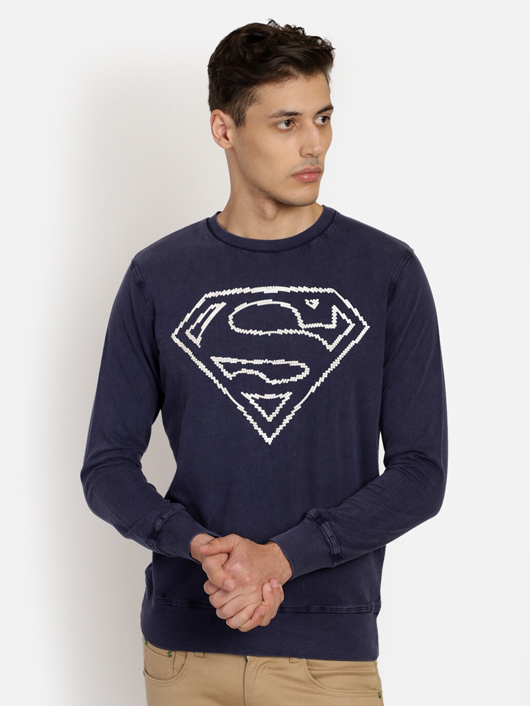 

Free Authority Superman Printed Cotton Sweatshirt, Navy blue