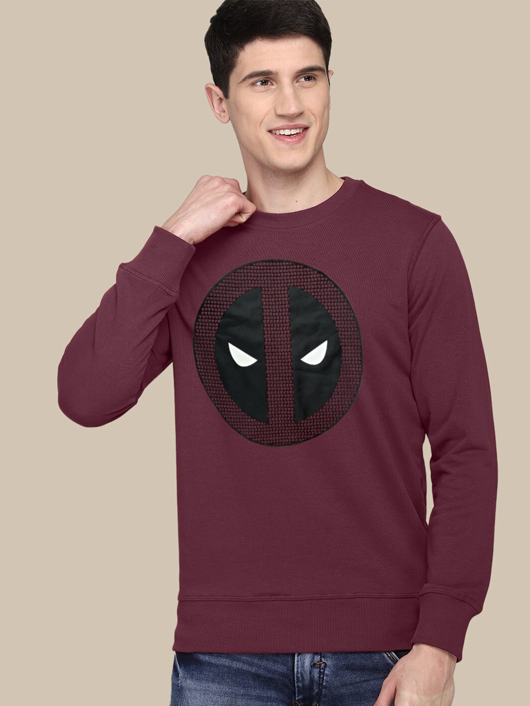 

Free Authority Deadpool Printed Cotton Sweatshirts, Burgundy