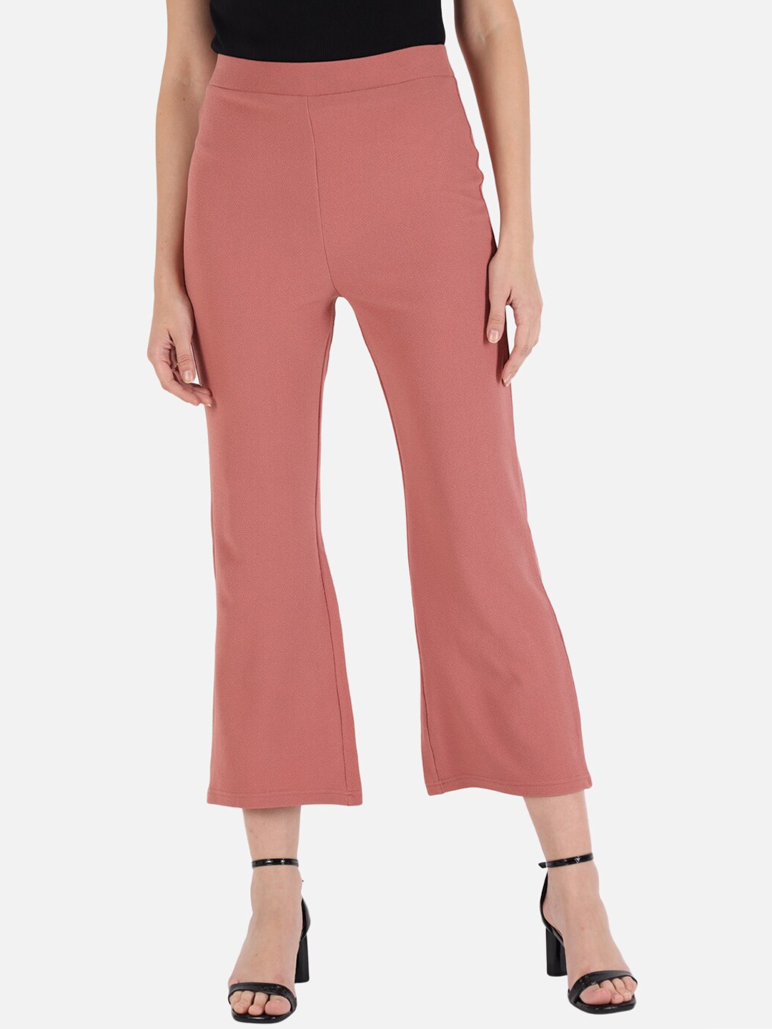 

Trend Arrest Women Comfort Loose Fit High-Rise Bootcut Trousers, Peach