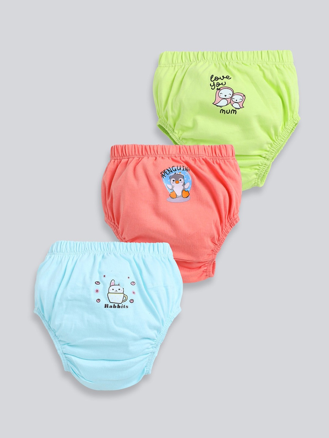 

MooNKids Infant Pack Of 3 Printed Cotton Basic Briefs MK_Bloomer_326, Green