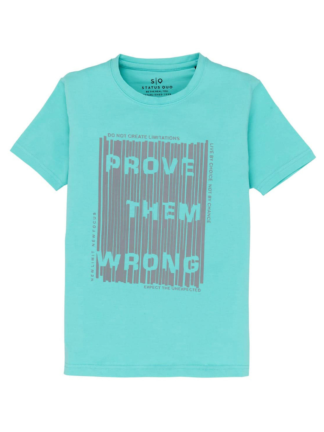 

Status Quo Boys Typography Printed Cotton T-shirt, Blue