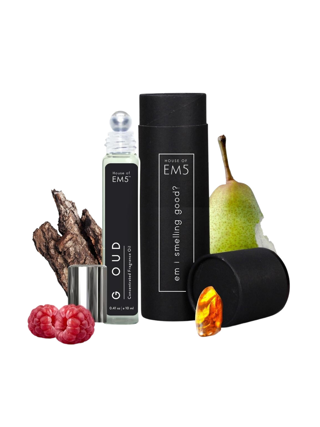 

EM5 G Oud Alcohol-Free Long Lasting Perfume Roll On - 10ml, Transparent