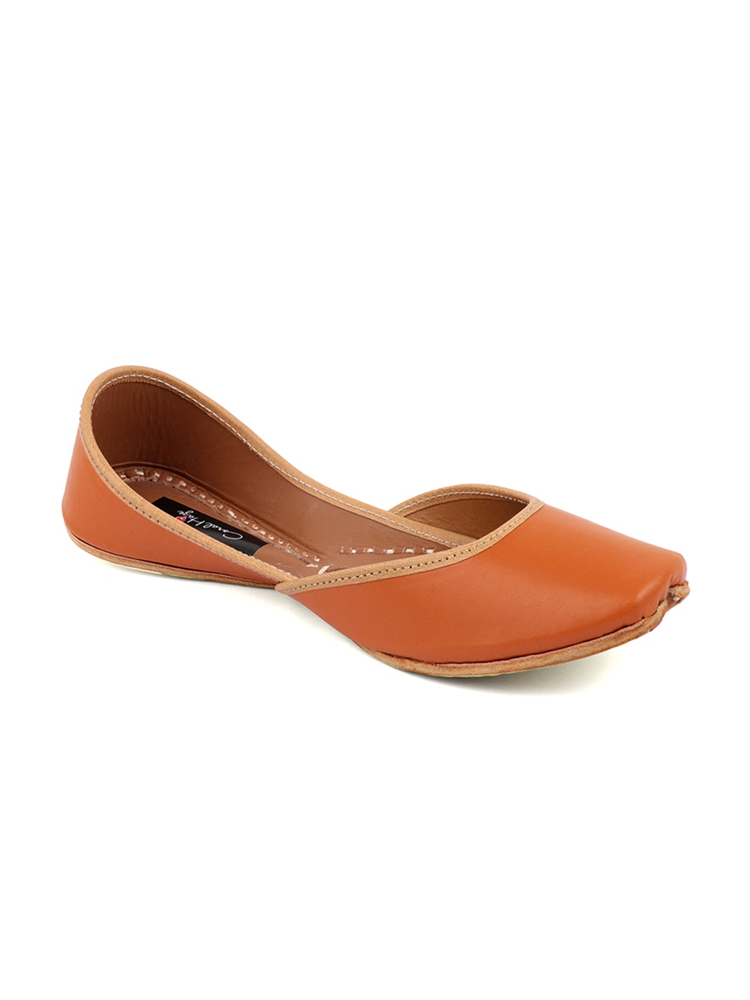 

Coral Haze Women Tan Brown Solid Leather Mojaris