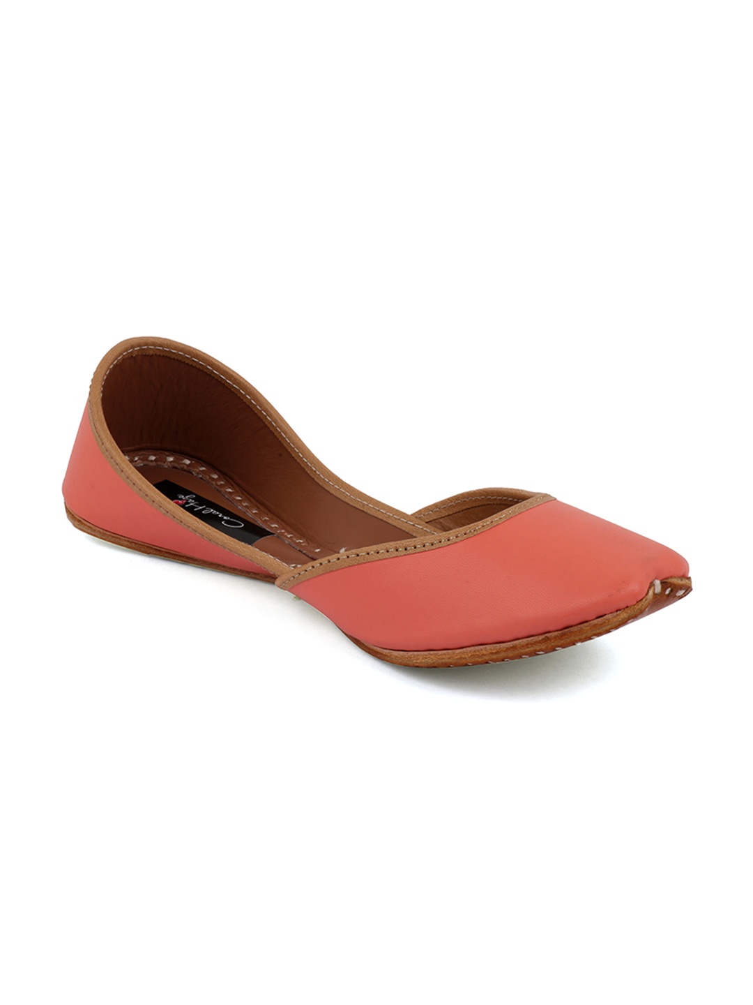 

Coral Haze Women Peach-Coloured Solid Mojaris