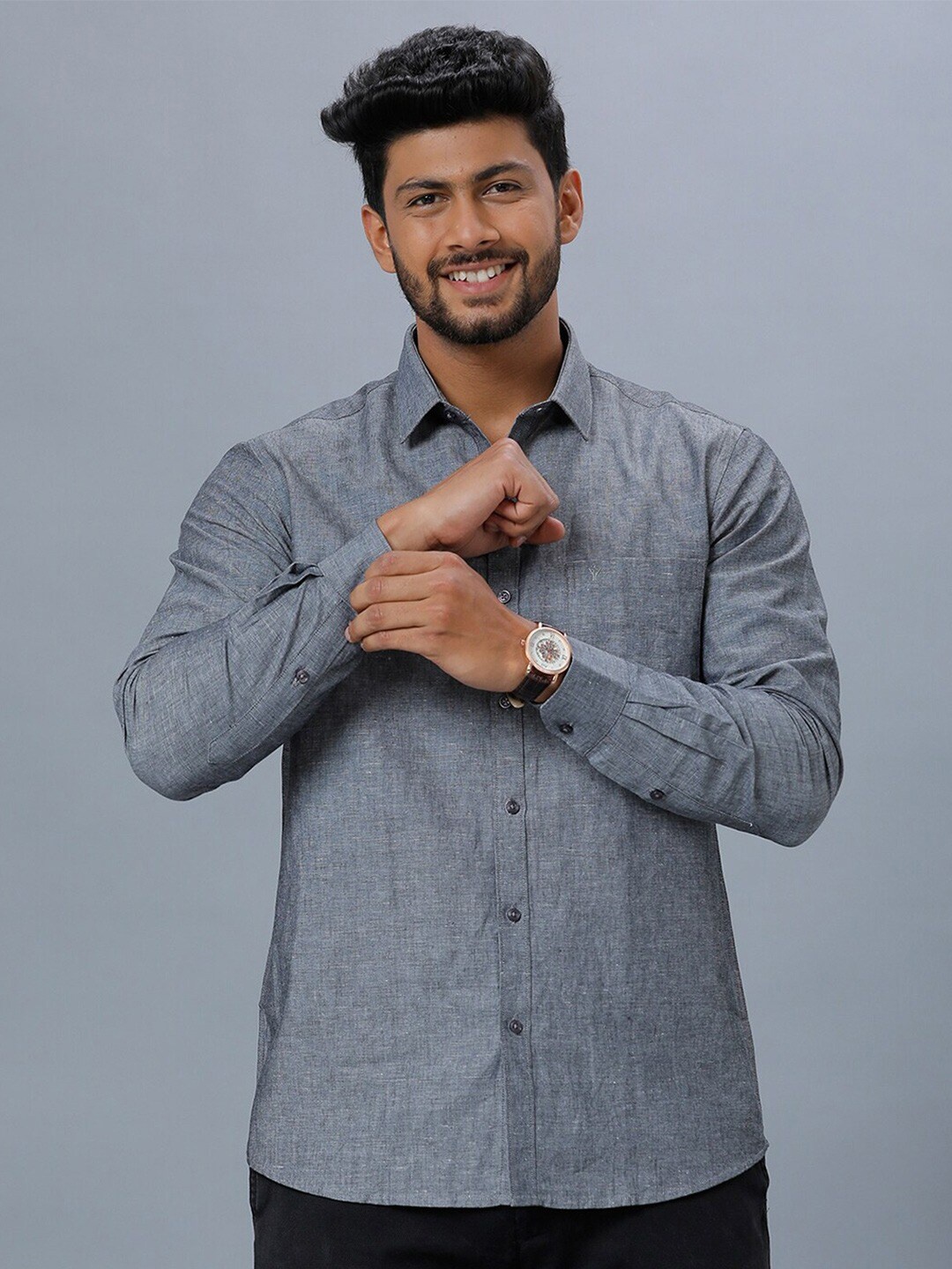 

Ramraj Opaque Pure Cotton Casual Shirt, Grey