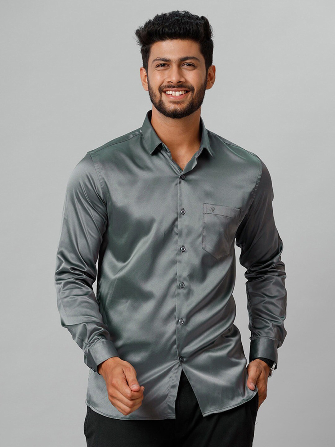 

Ramraj Opaque Pure Cotton Casual Shirt, Grey
