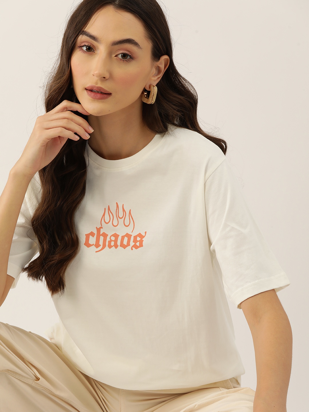 

DressBerry Women Graphic Printed T-shirt, White