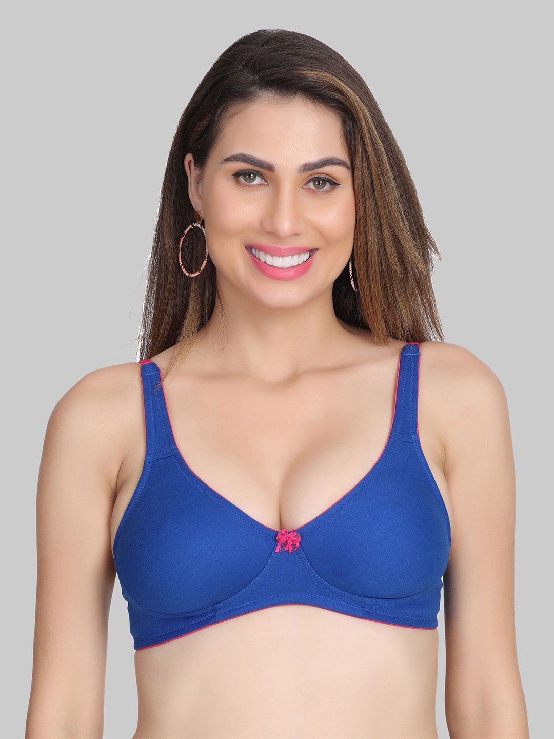 

Innocence Half Coverage Seamless Bra With All Day Comfort, Blue