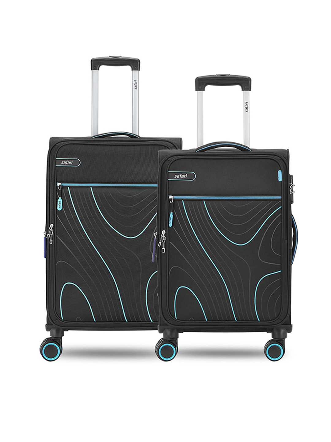 

Safari Contour Set of 2 Polyester Small & Medium Soft Trolley, Black