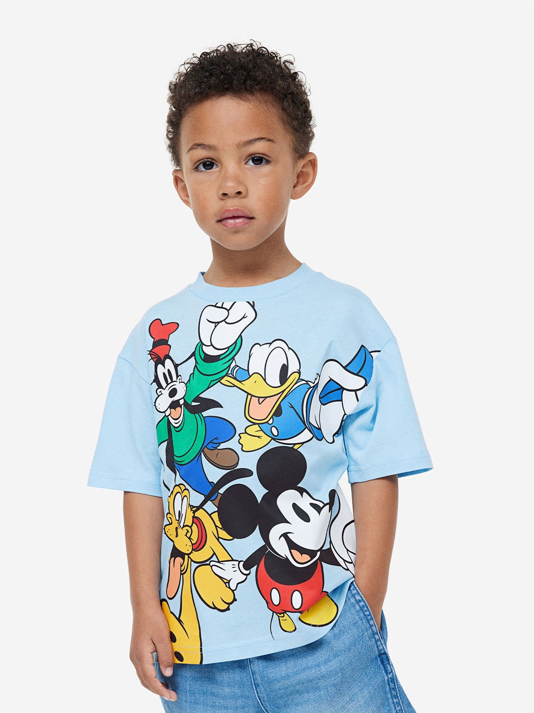 

H&M Boys Printed Pure Cotton T-shirt, Blue