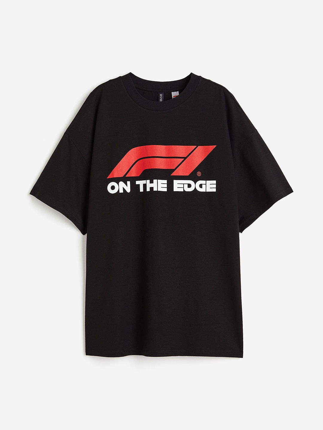 

H&M Oversized Printed Pure Cotton T-shirt, Black