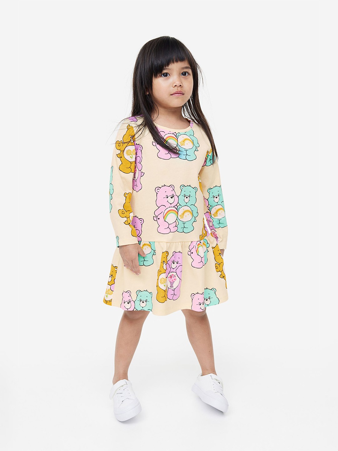 

H&M Infant Girls Patterned Pure Cotton Dress, Yellow