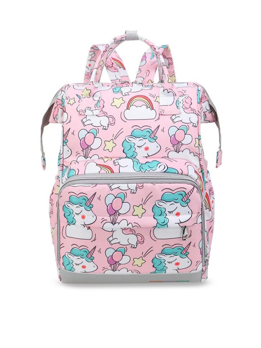 

HOUSE OF QUIRK Printed Lightweight Diaper Backpack, Pink