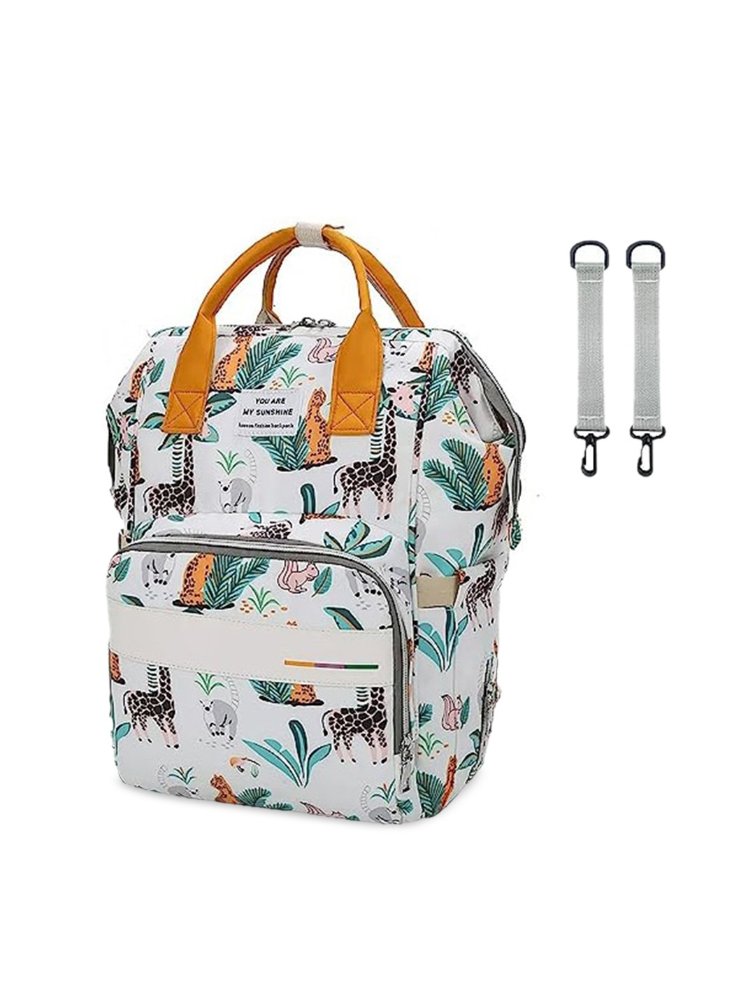 

HOUSE OF QUIRK Printed Lightweight Maternity Diaper Backpack, White