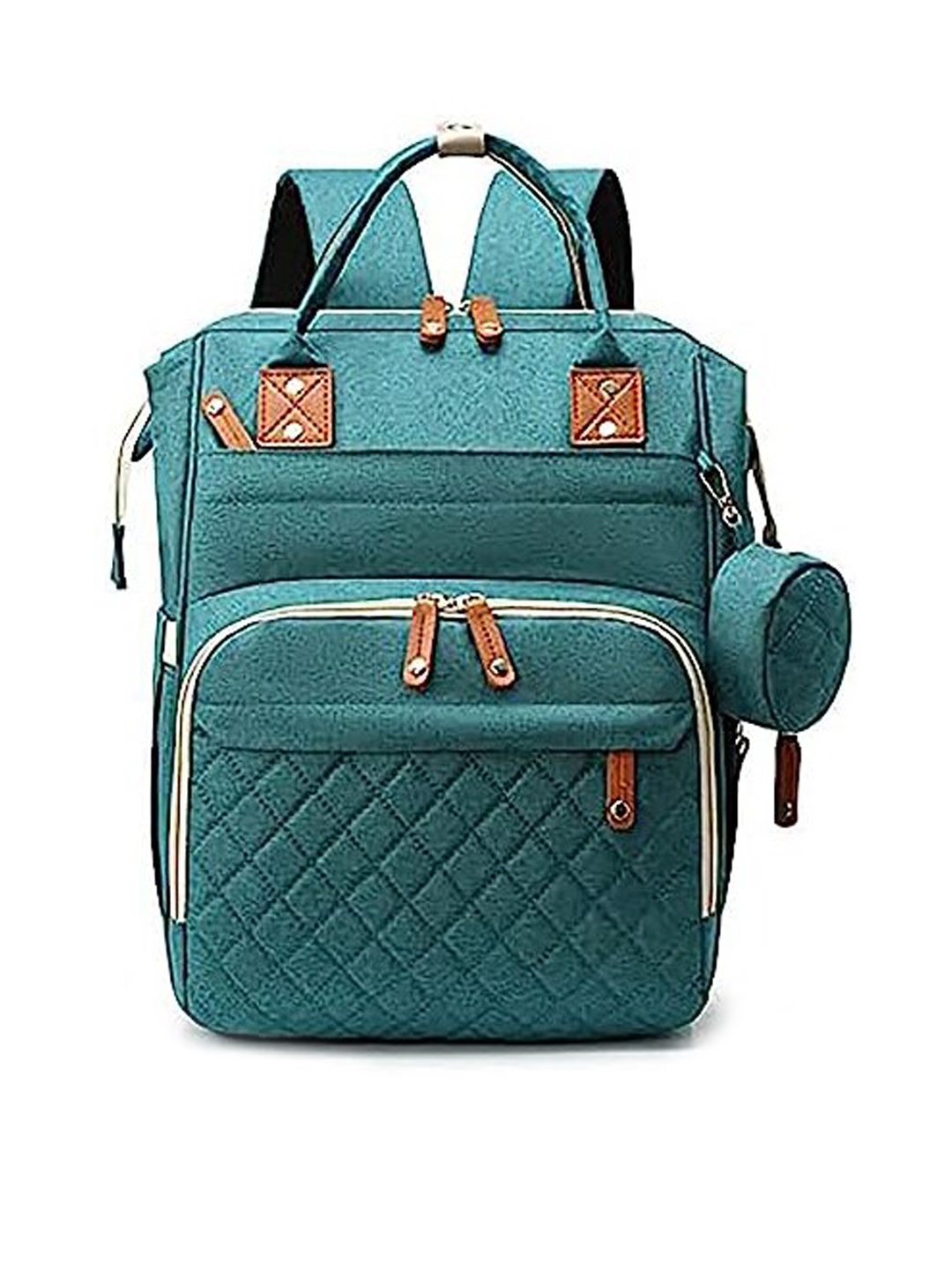 

HOUSE OF QUIRK Textured Large Travel Diaper Bag, Green