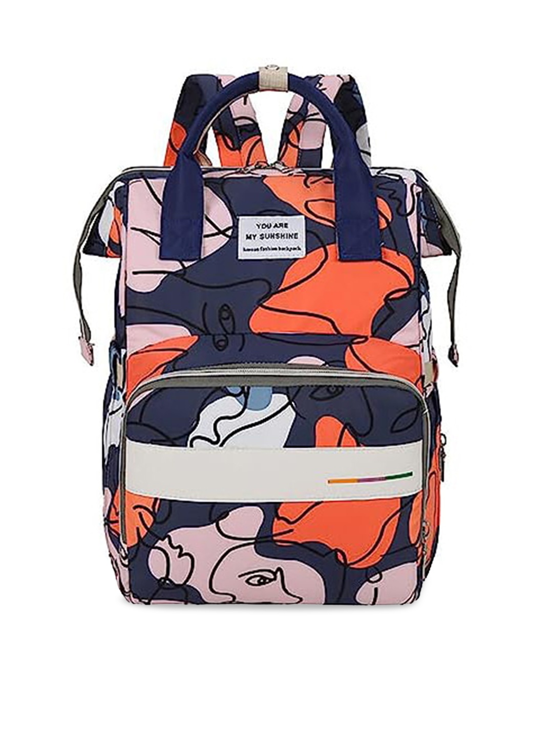 

HOUSE OF QUIRK Abstract Printed Diaper Bag, Blue