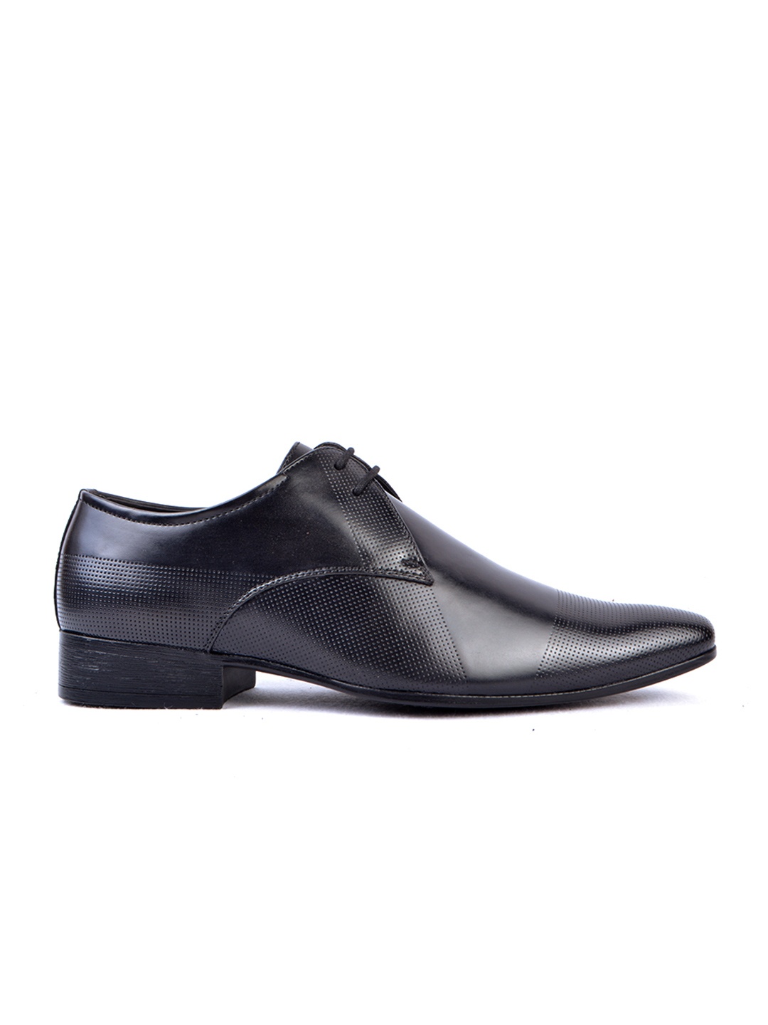 

Cliff Fjord Men HARLEM - THE TWO EYELET Pointed-Toe Textured Formal Derbys, Black